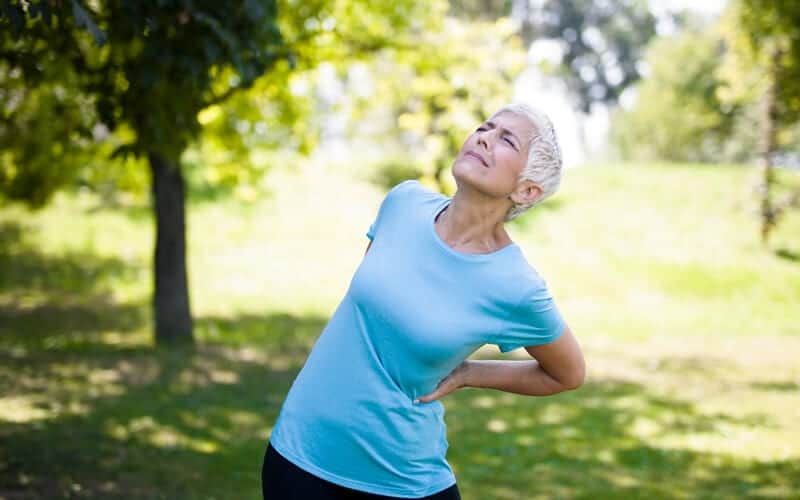 Woman with significant back pain